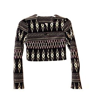 H&M DIVIDED cropped velvet jacket